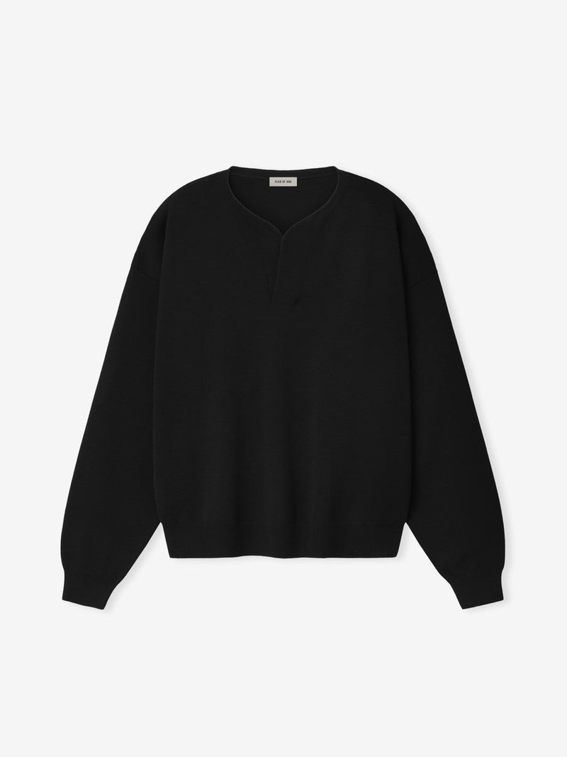 Merino Milano Knit Henley Sweater - 1