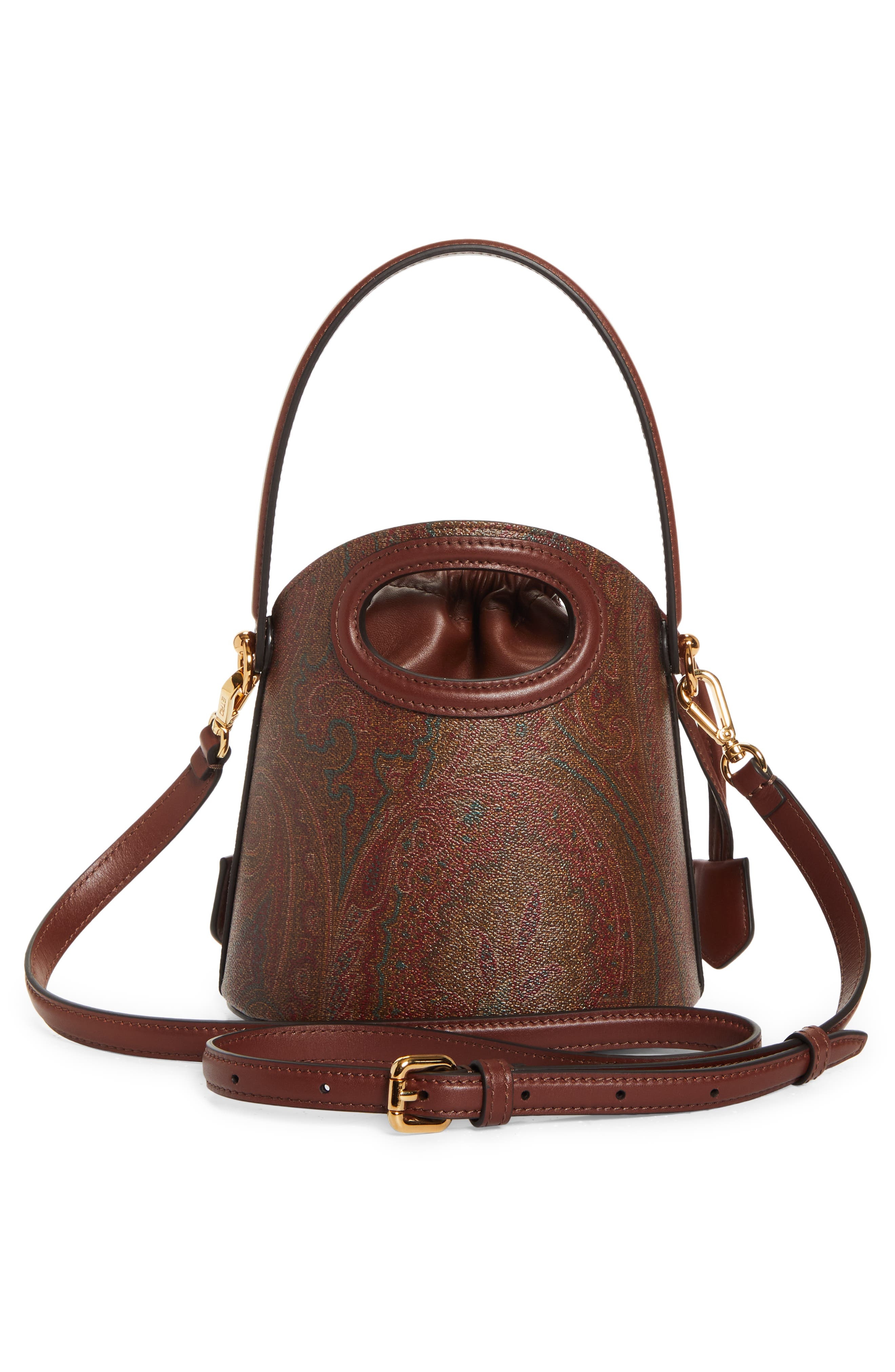 Etro Small Saturno Paisley Bucket Bag in M0019 Brown at Nordstrom - 4