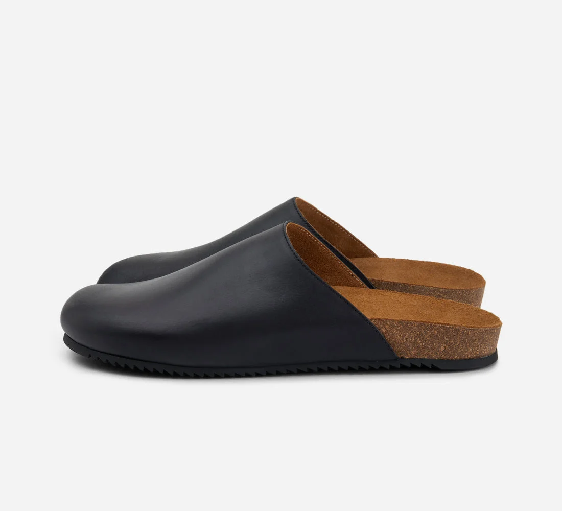 Mule - Black Calf Leather - 1
