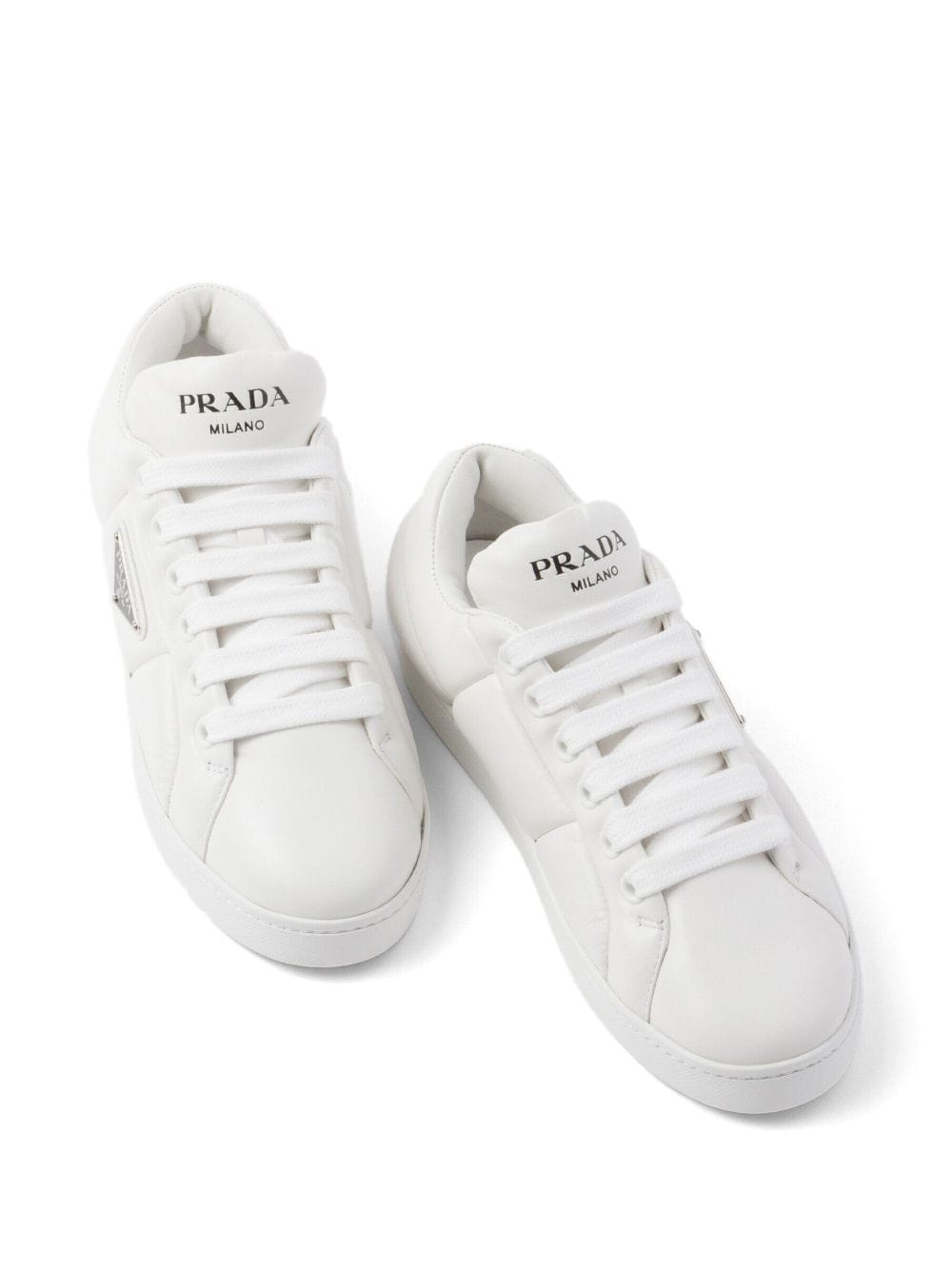 triangle-logo padded sneakers - 4