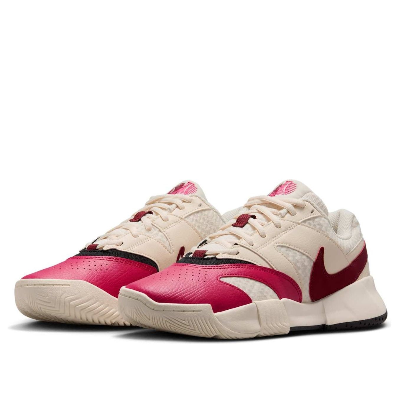(WMNS) Nike Court Lite 4 'Pale Ivory Sail Black Team Red' FD6575-103 - 3