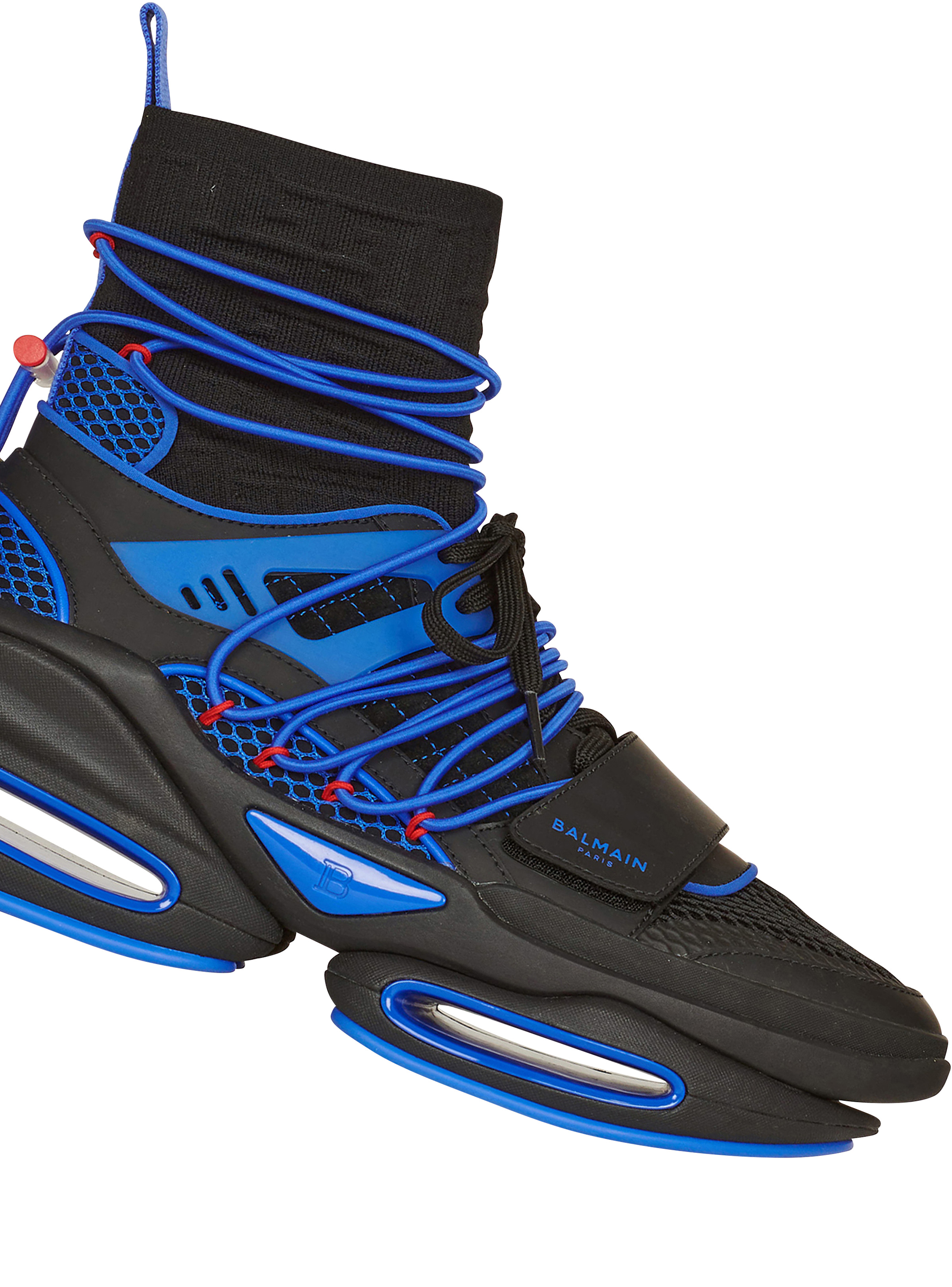 Bicolor knit and mesh B-Bold high-top sneakers - 6
