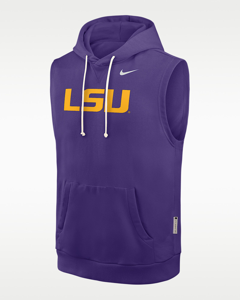 LSU Sideline Men's Nike Dri-FIT College Sleeveless Pullover Hoodie 1