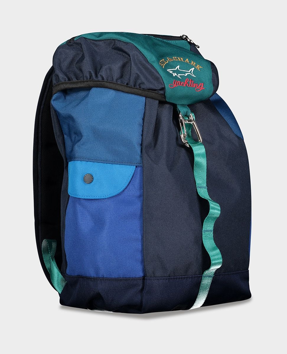 Color block backpack with embroidered Logo - 1