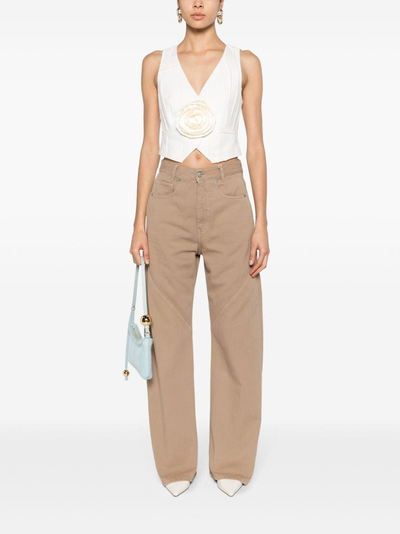 Blumarine floral-applique pleated waistcoat outlook