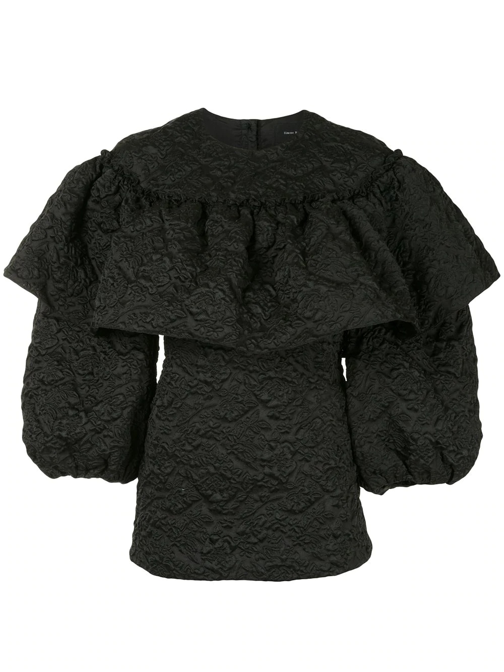 textured ruffle-detail blouse - 1