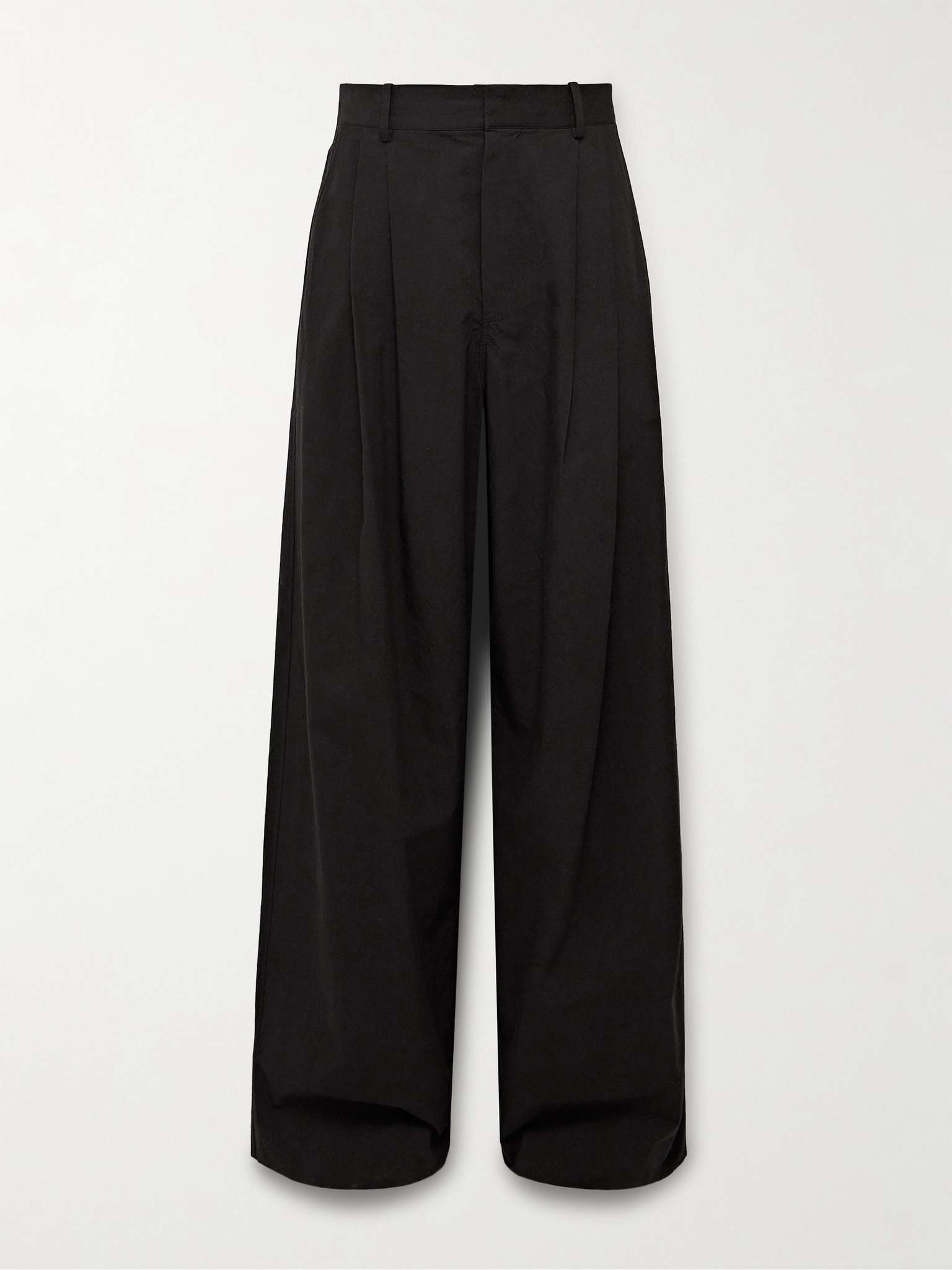 Berto Wide-Leg Pleated Cashmere-Blend Trousers - 1