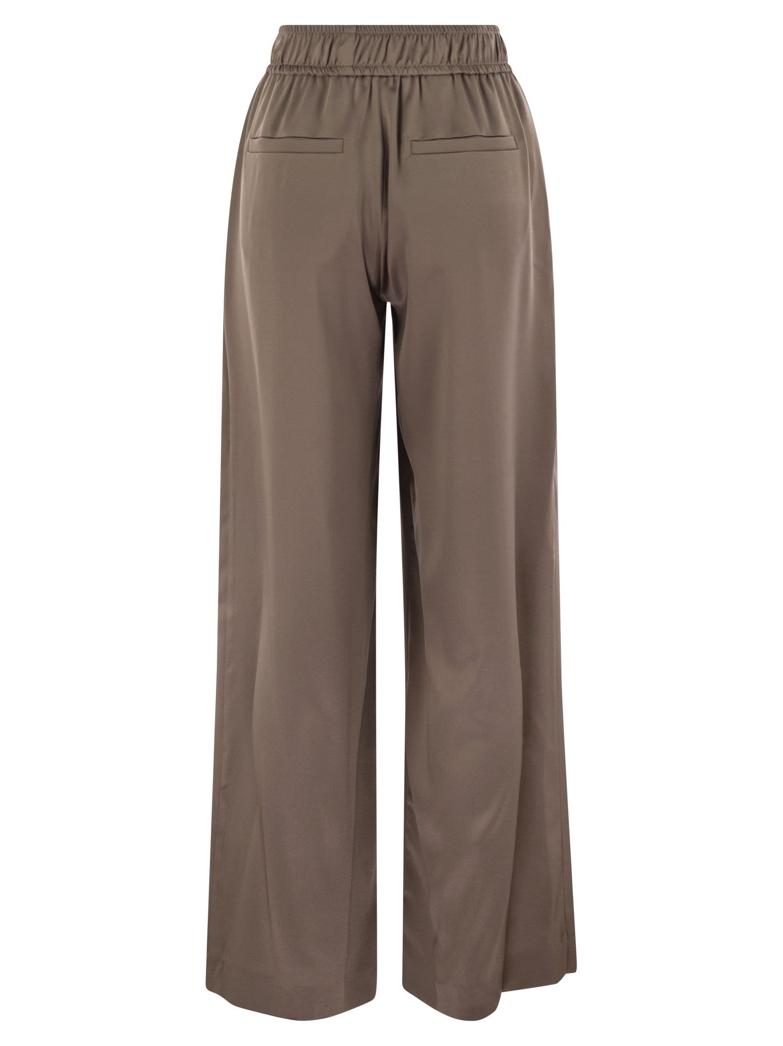 Brunello Cucinelli Women Track Trousers In Stretch Silk Satin - 2