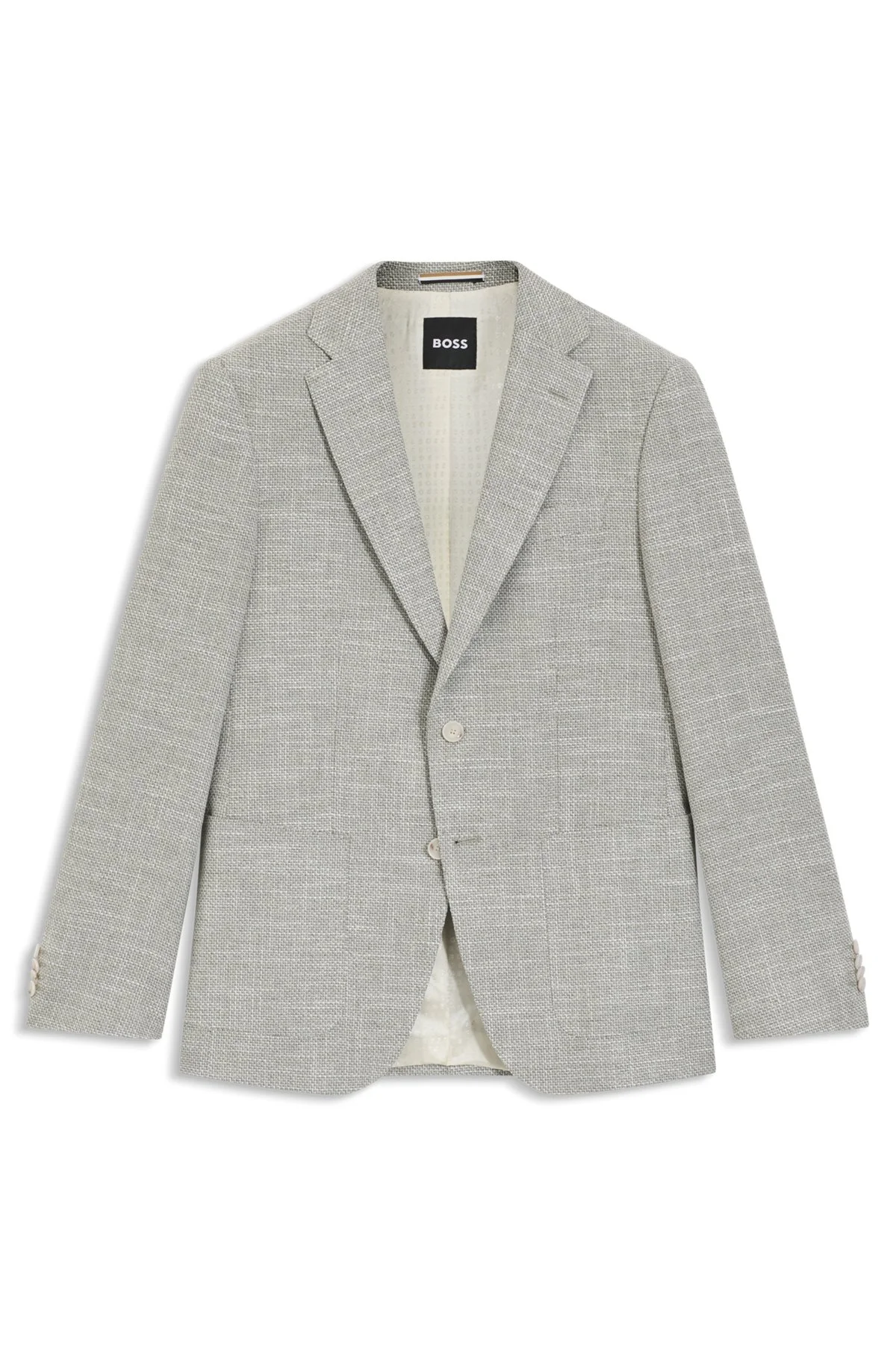 PATTERNED REGULAR-FIT JACKET IN A COTTON BLEND - 1