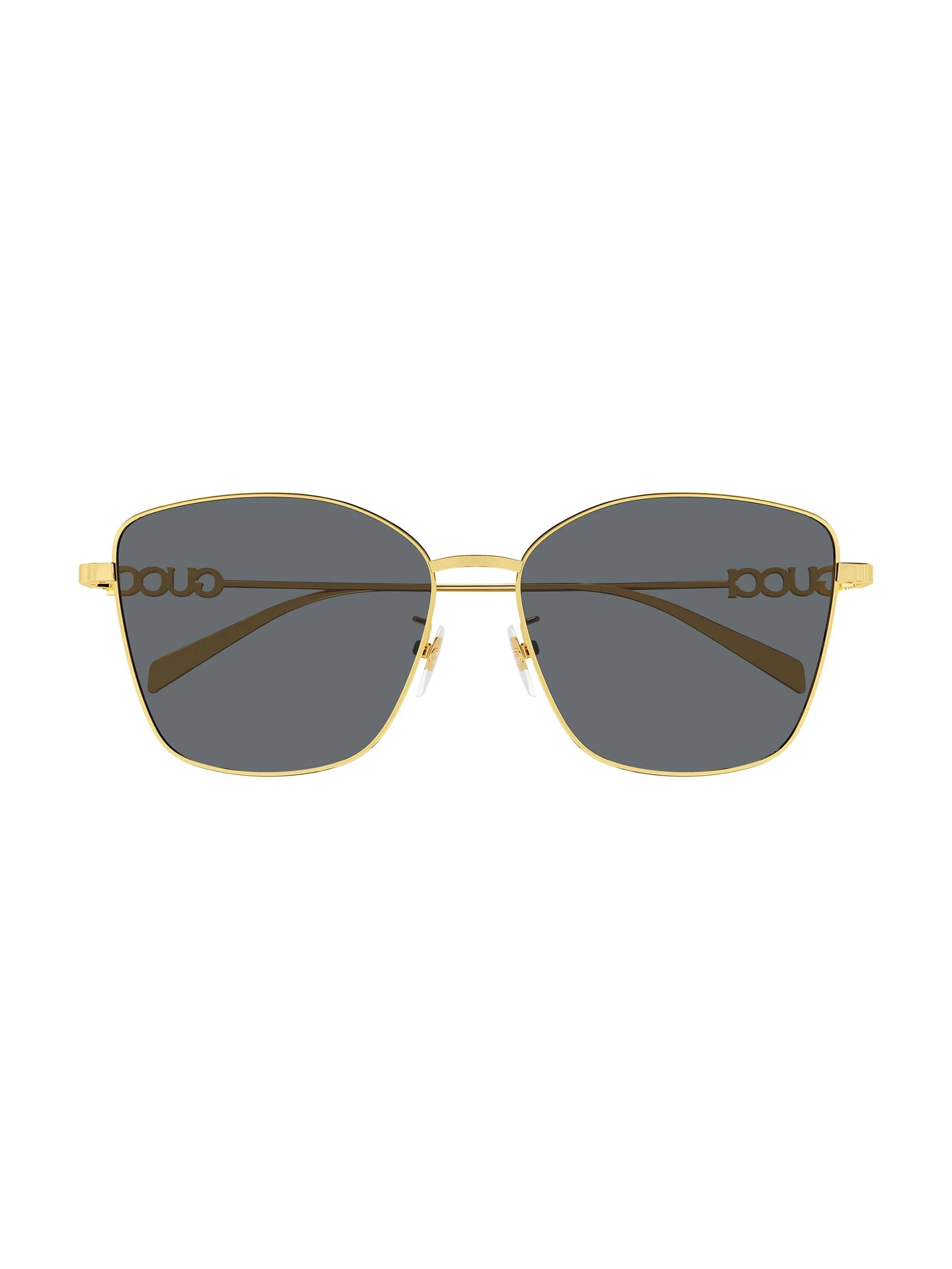 Women's Gucci Block 60MM Butterfly Sunglasses - Gold Grey - 1
