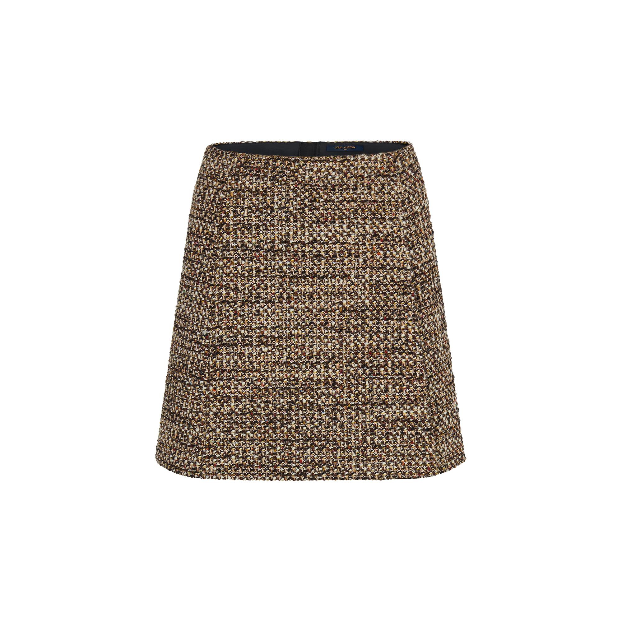 A-Line Mini-Skirt In Camel Natte Tweed - 1