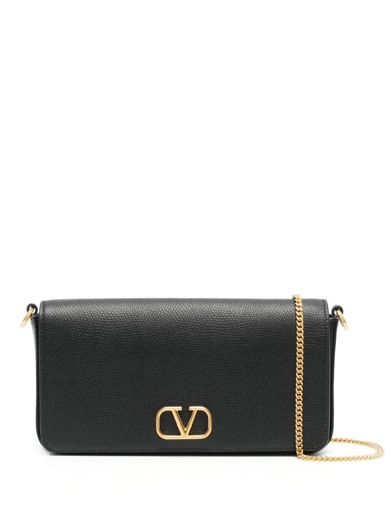 VLogo Signature leather clutch bag - 1