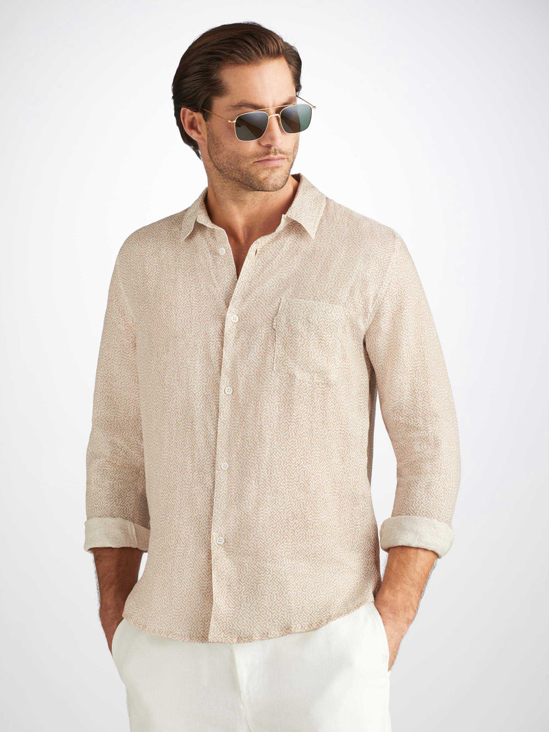Men's Shirt Milan 24 Linen Sand 1