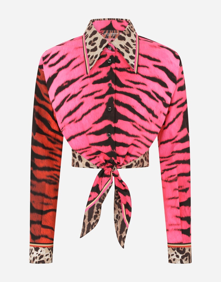 Tiger-print poplin shirt - 3