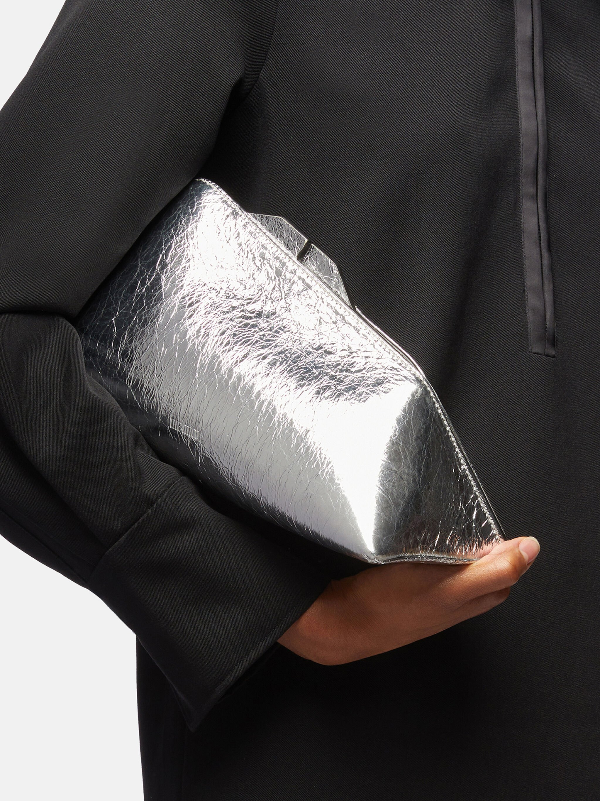 ''8.30 PM'' SILVER OVERSIZED CLUTCH - 2