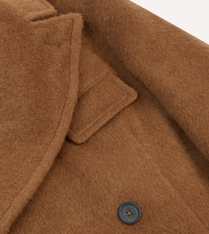 Caramel Double-Breasted Teddy Overcoat 4