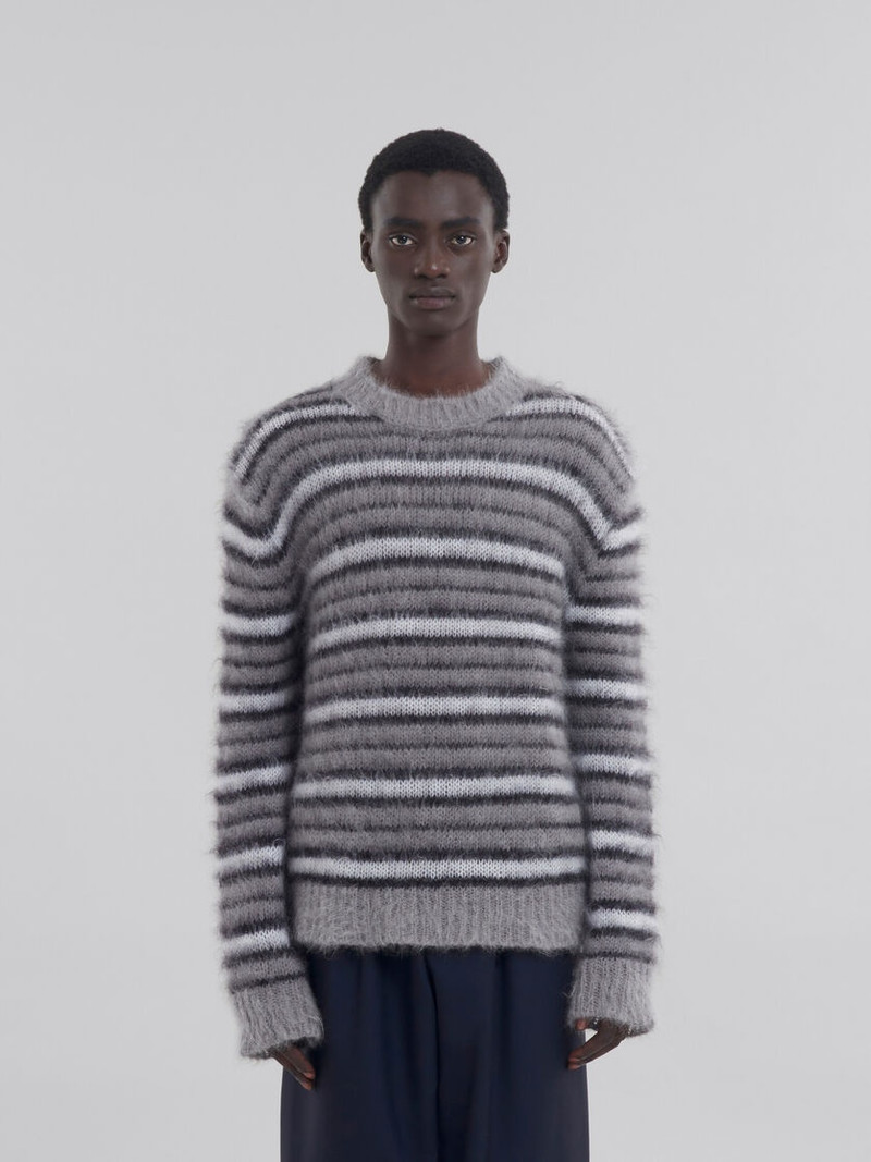 Marni GREY STRIPED MOHAIR JUMPER outlook