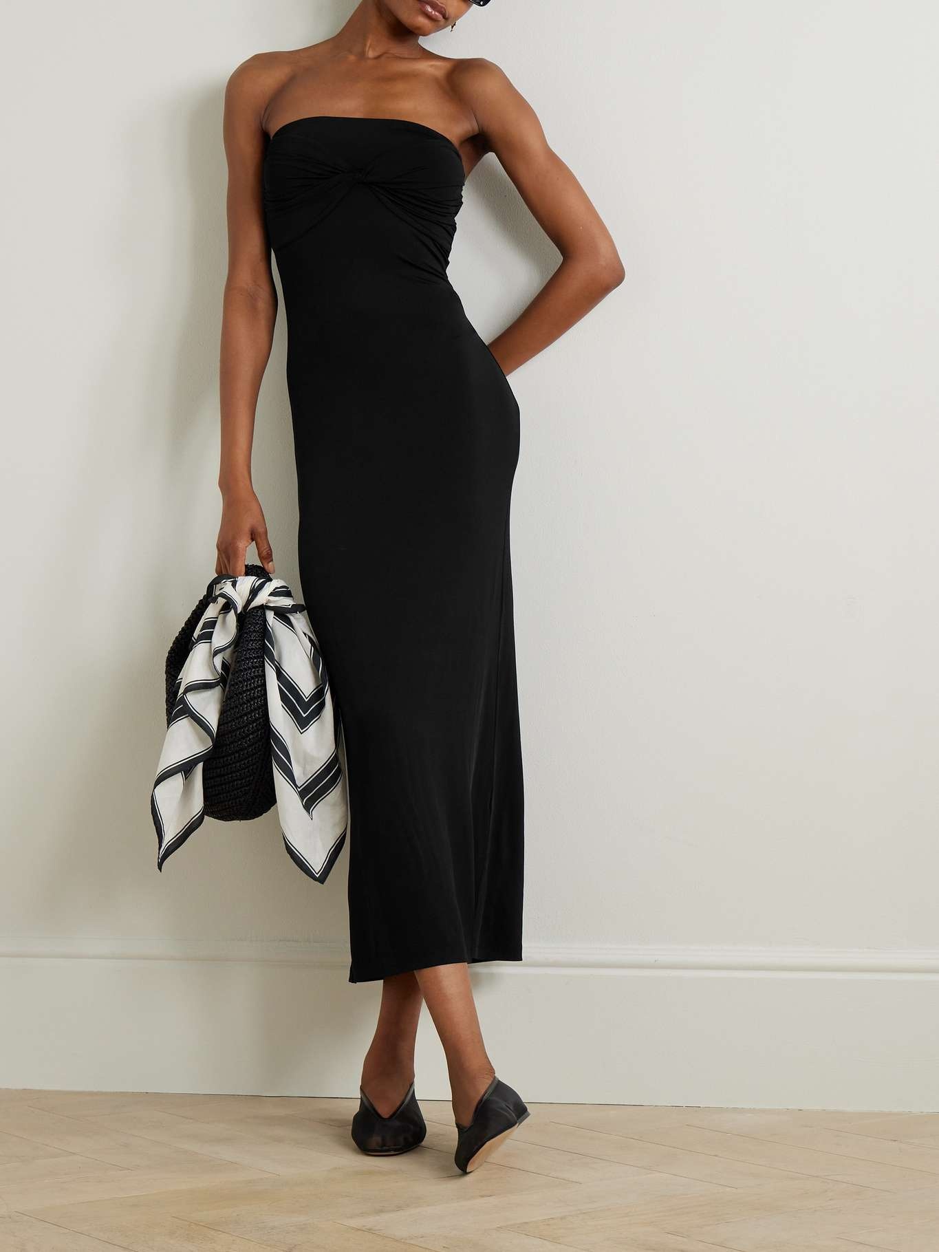 Cate strapless twist-front stretch-jersey midi dress - 2