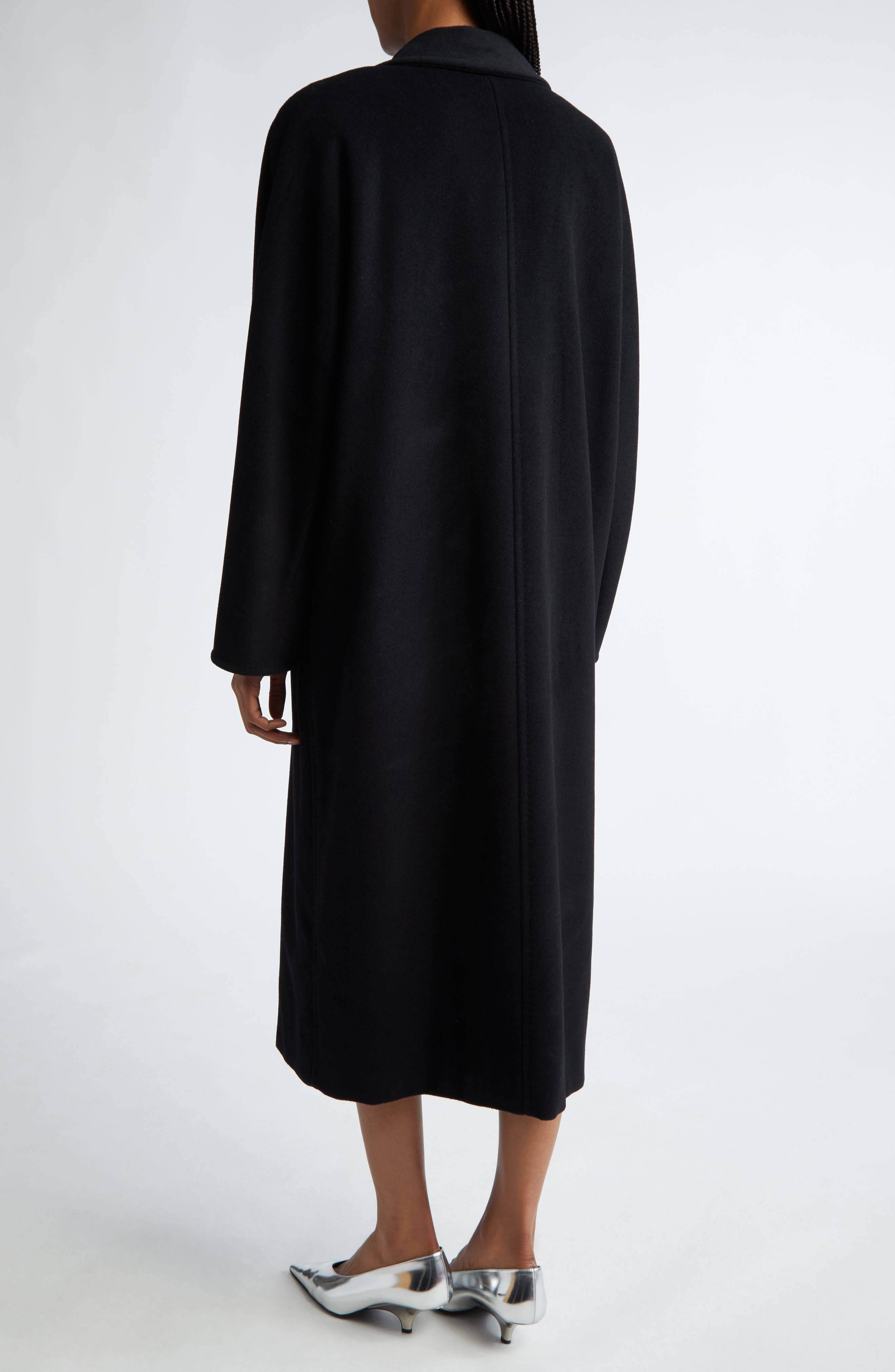 Max Mara Madame Double Breasted Wool & Cashmere Coat in Black at Nordstrom - 3