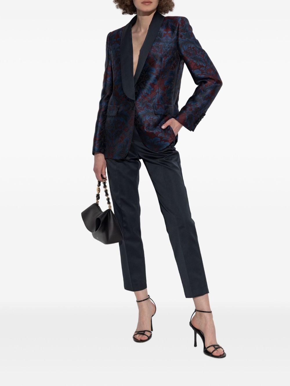 paisley-pattern shawl-lapel blazer - 2