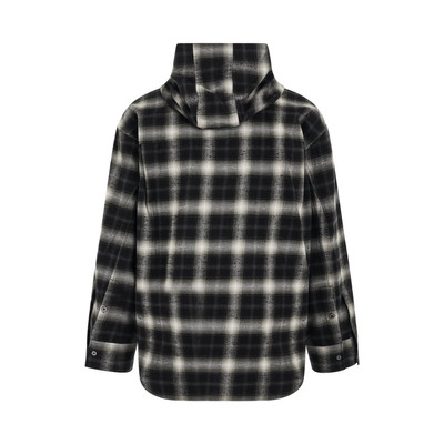 Wooyoungmi Hooded Check Shirt in Black outlook