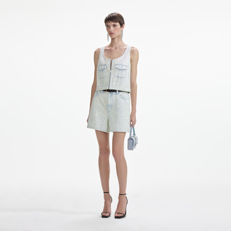 Rhinestone Denim Cargo Top 2