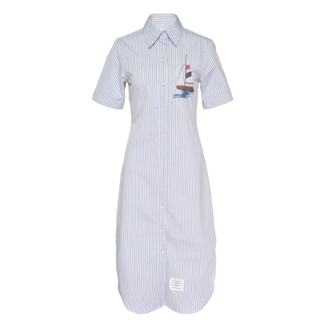 Classic Short Sleeve Shirt Dress - 1