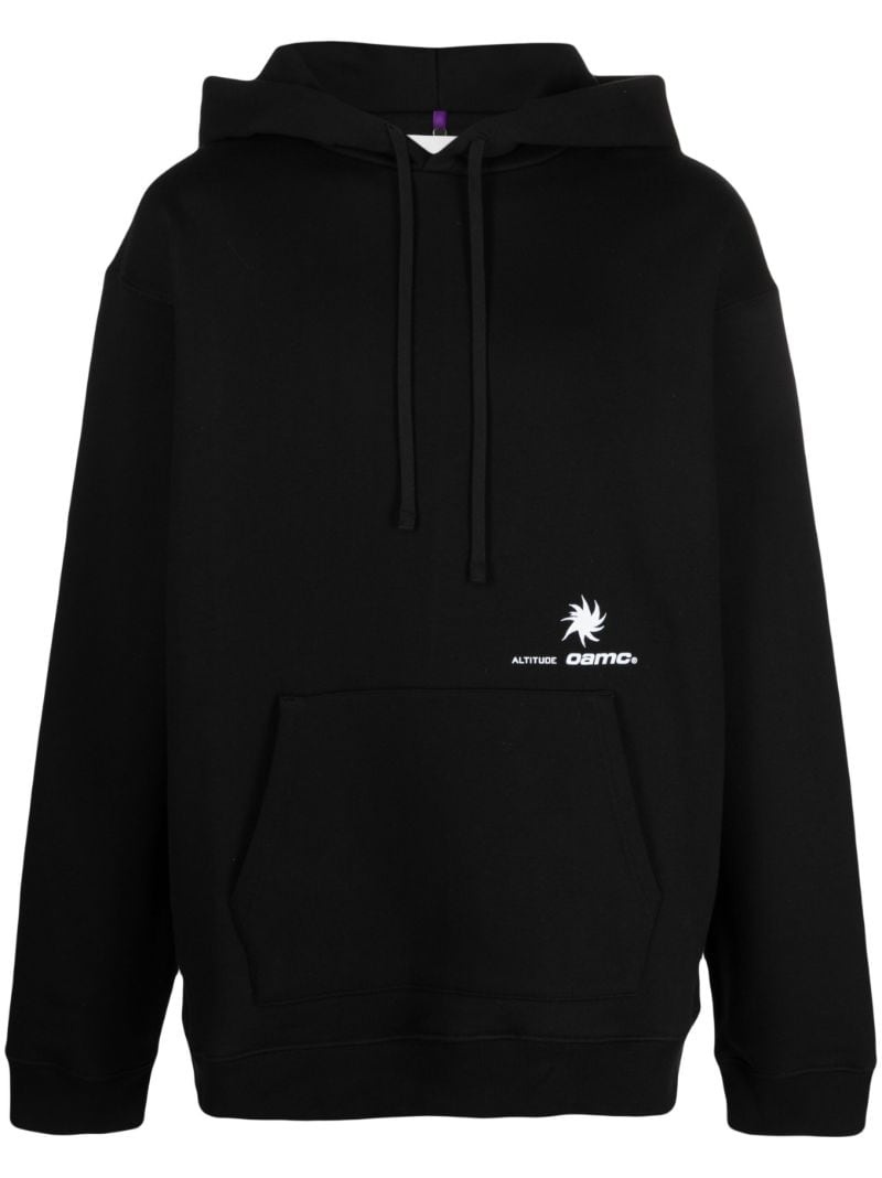 logo-print drawstring hoodie - 1