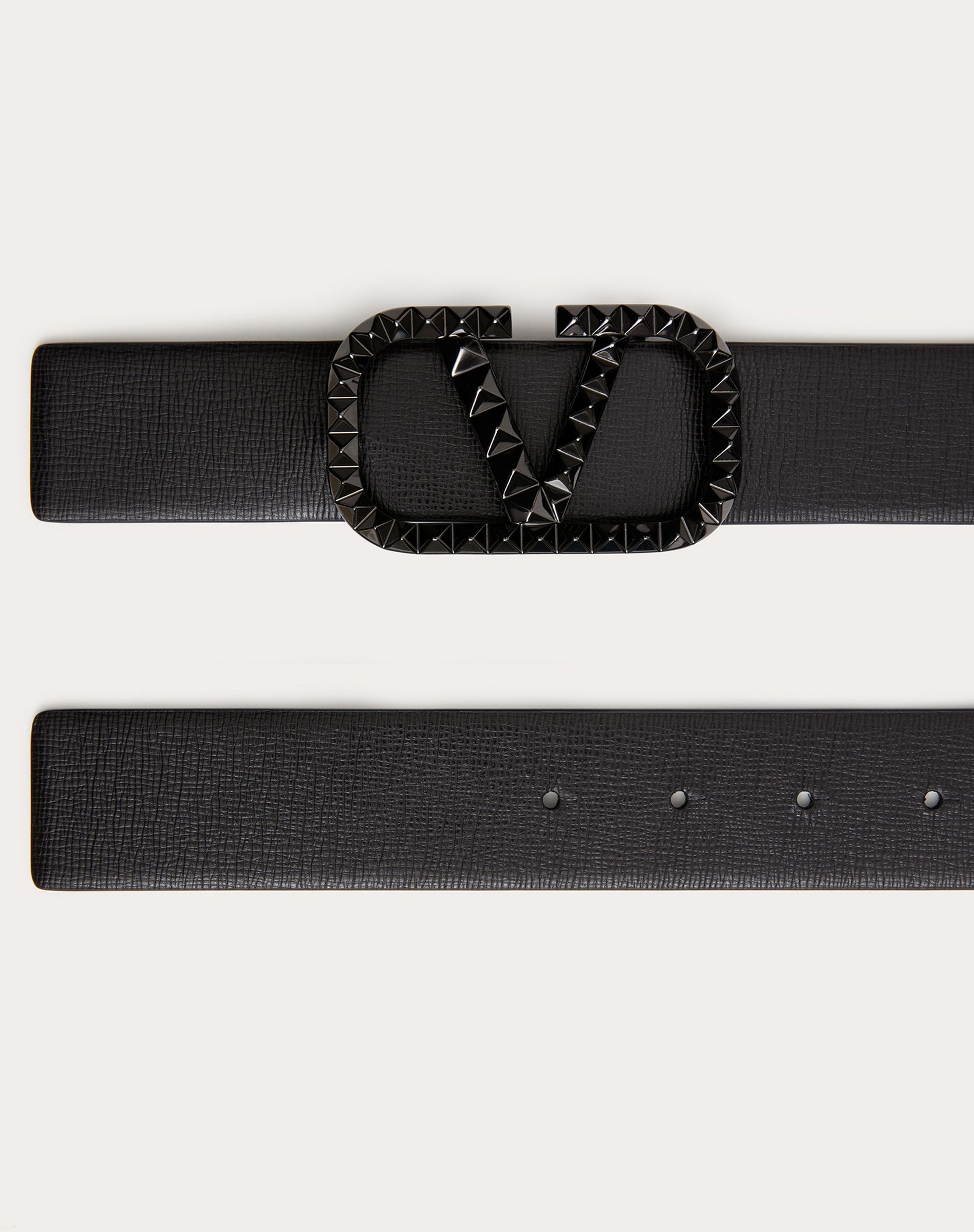 VLogo Signature Belt in Grainy Calfskin - 3