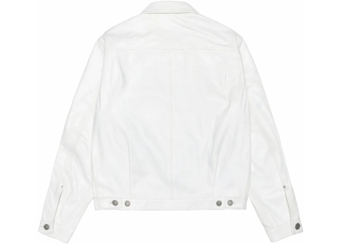 Stussy x Levi's Leather Trucker Jacket Tofu - 2