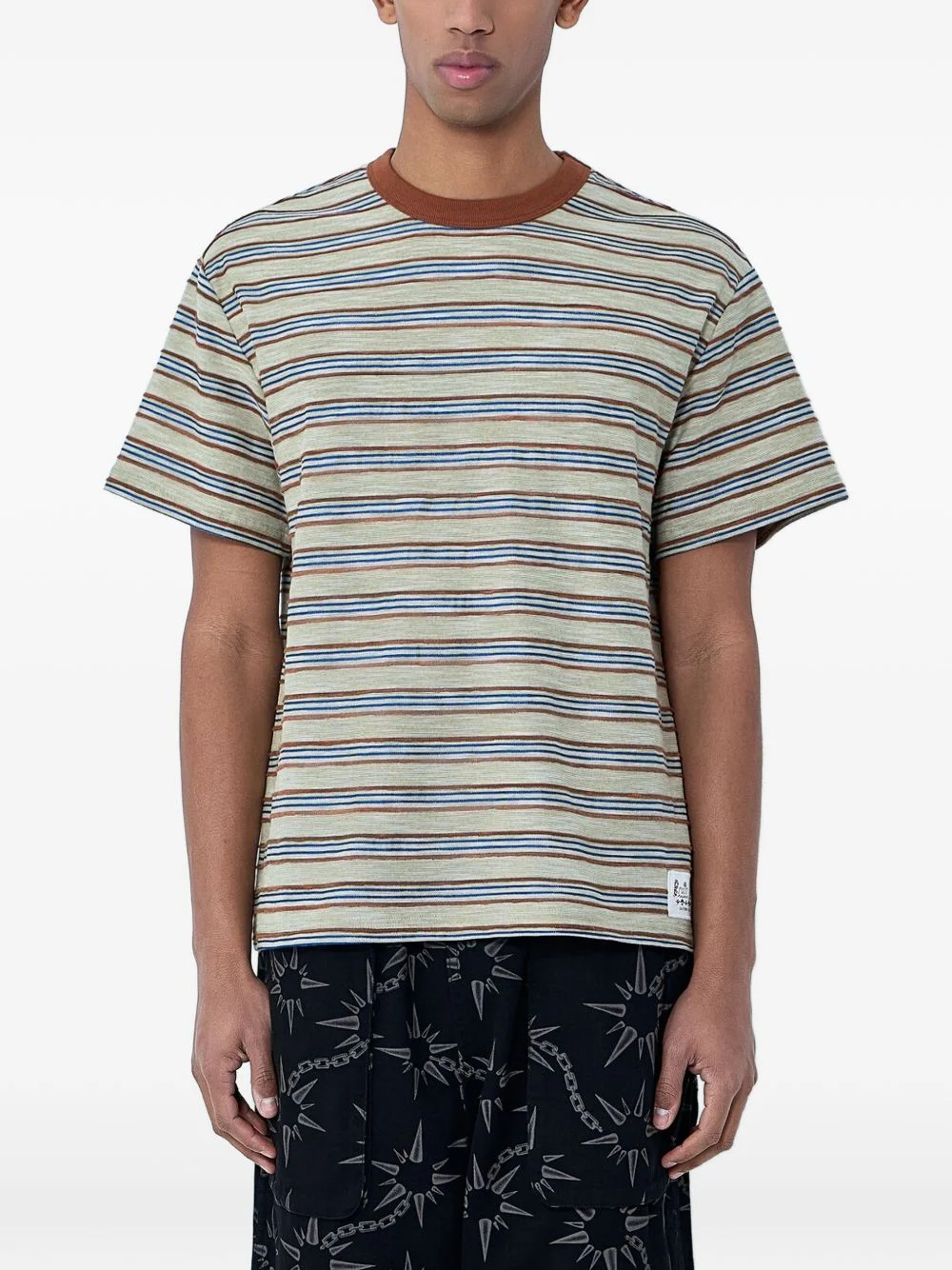 striped crew-neck T-shirt - 1