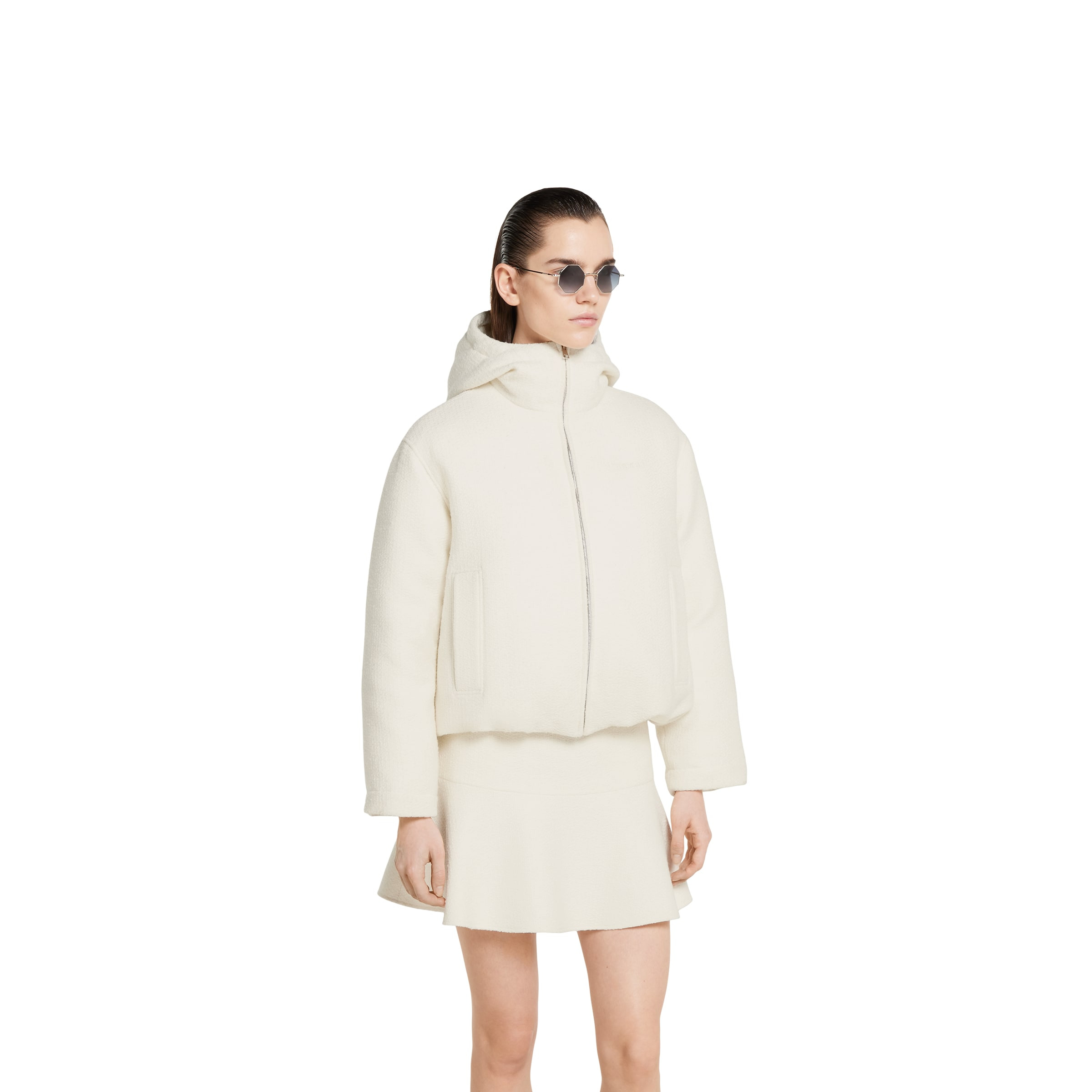 Wool bouclé jacket with logo - 3
