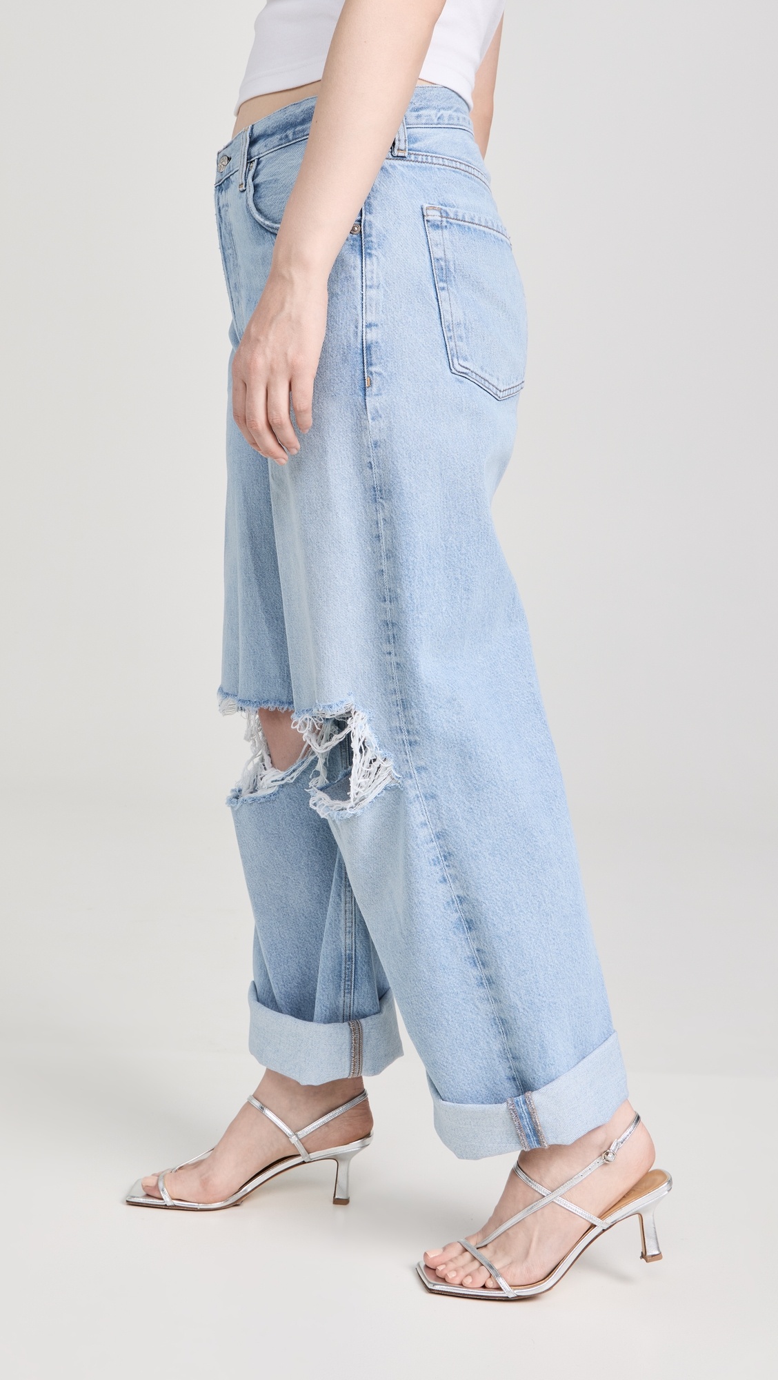 Ayla Baggy Cuffed Crop Jeans - 10