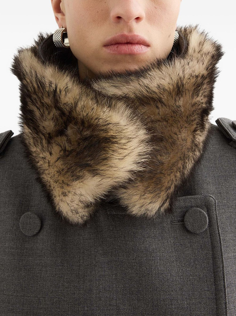 fur collar double-breasted coat 4