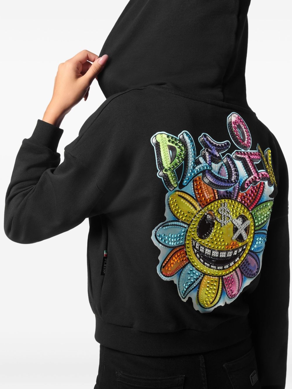rhinestone-embellished hoodie - 4