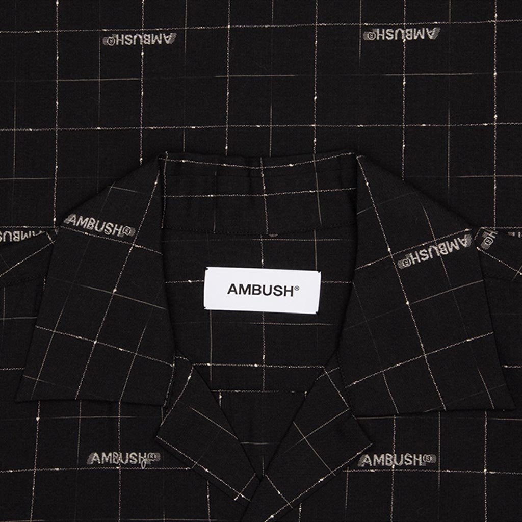 AMBUSH LOGO OPEN COLLAR SHIRT - BLACK - 3