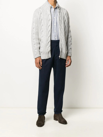 Brunello Cucinelli cable knit zip cardigan outlook