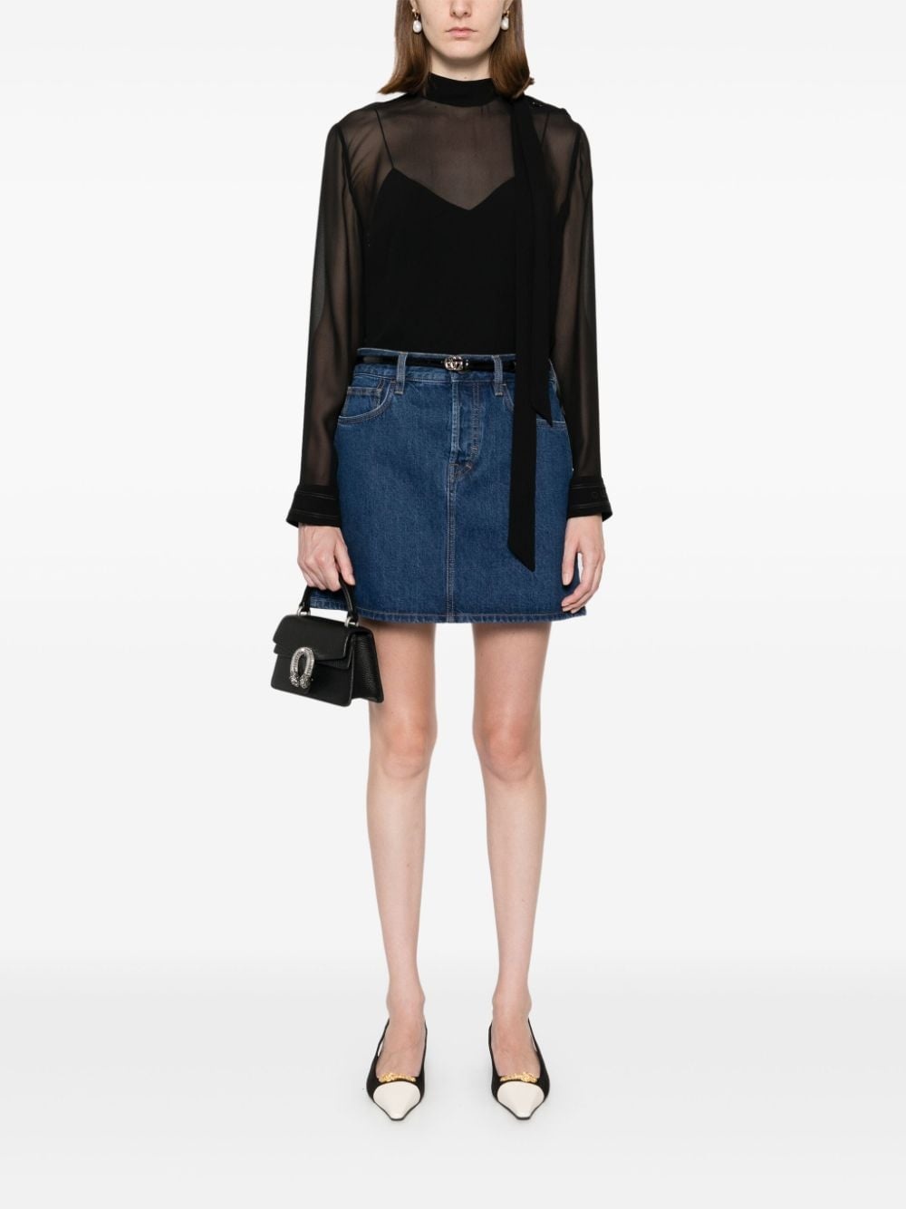 denim mini skirt - 2