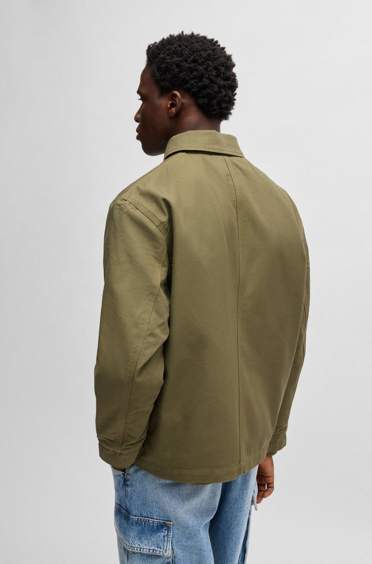 RELAXED-FIT PADDED JACKET IN COTTON WITH RIBBED TRIMS - 4
