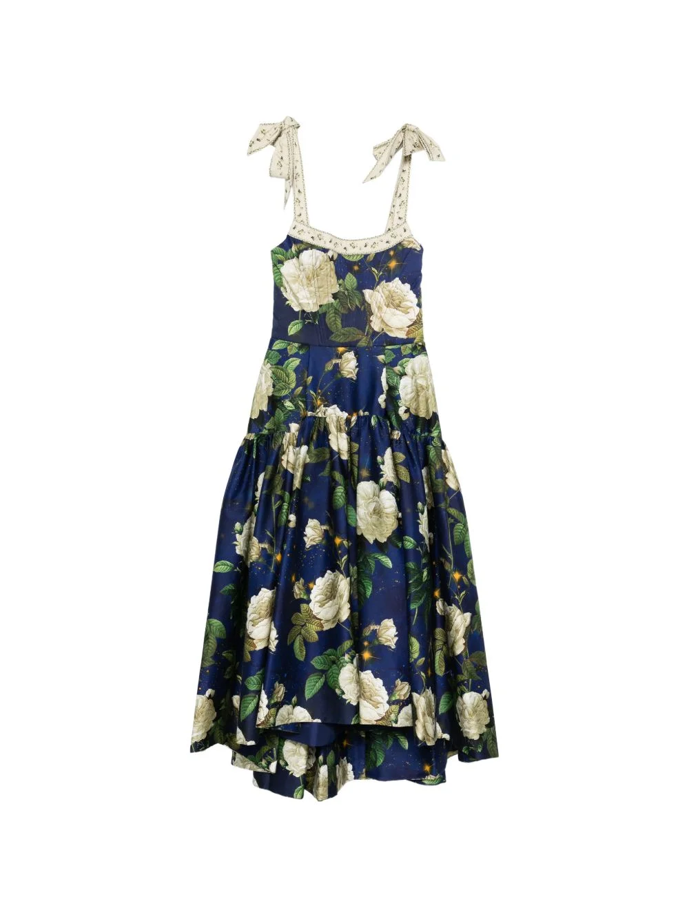 Rosalee floral tie-strap midi dress - 1