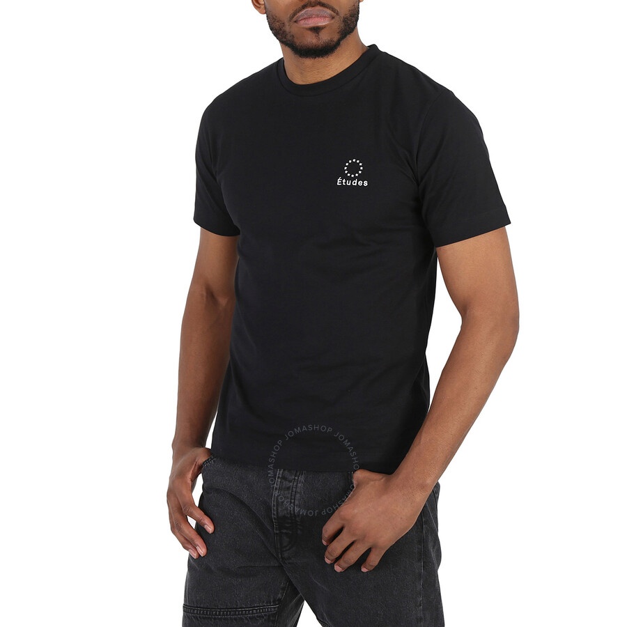 Etudes Black Wonder Europa Logo Print Cotton T-Shirt - 4