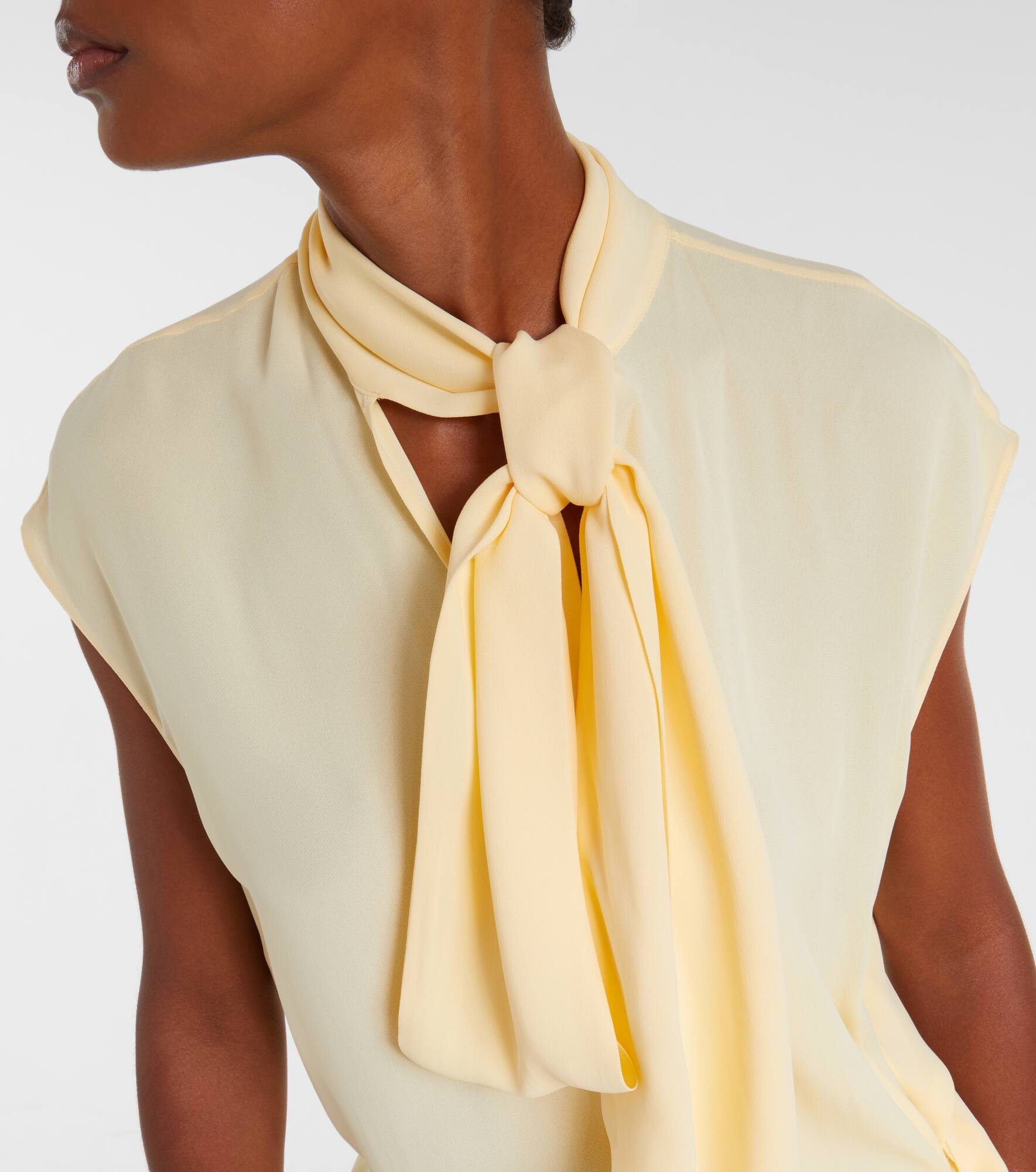 Asymmetric tie-neck blouse - 4
