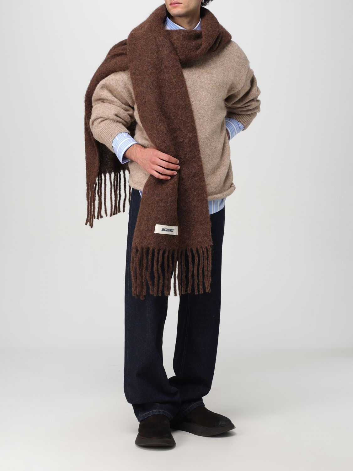 JACQUEMUS Scarf men Jacquemus giglio REVERSIBLE