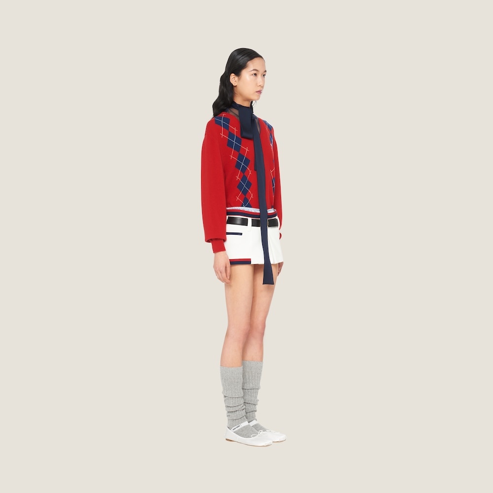 Intarsia knit cashmere sweater - 4