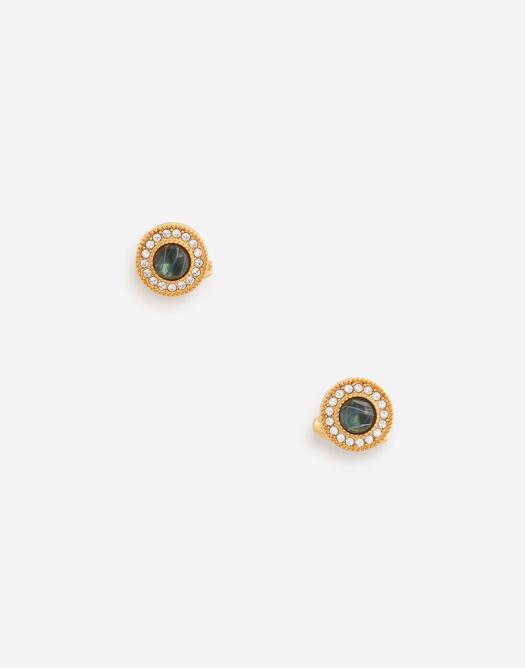 Cufflinks with rhinestones and gemstones - 1