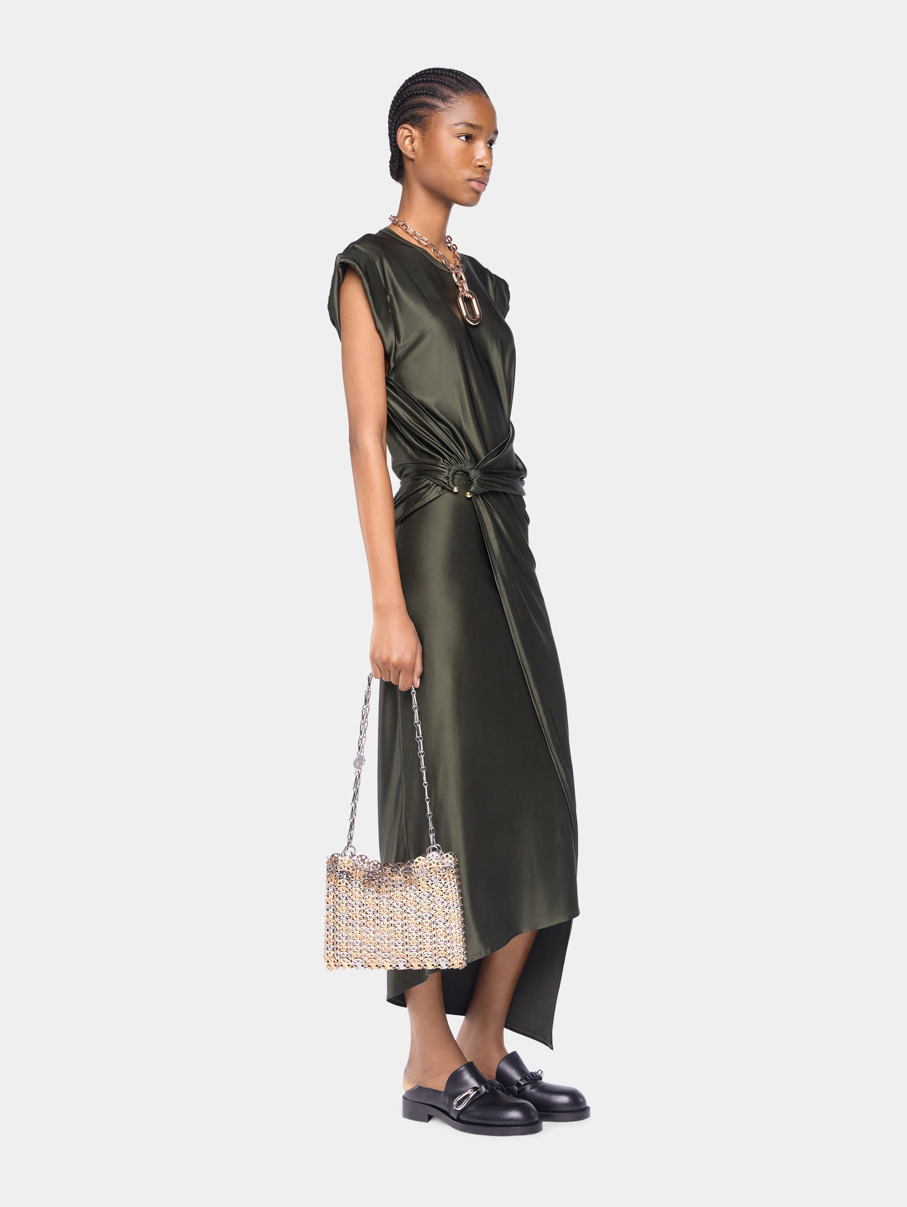 DRAPED LONG DRESS IN JERSEY - 2