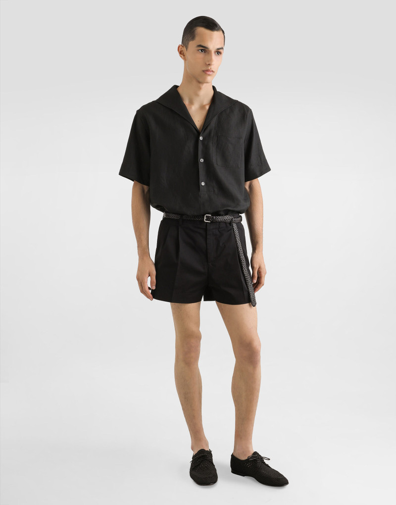 Dolce & Gabbana Three-button short-sleeved linen shirt outlook