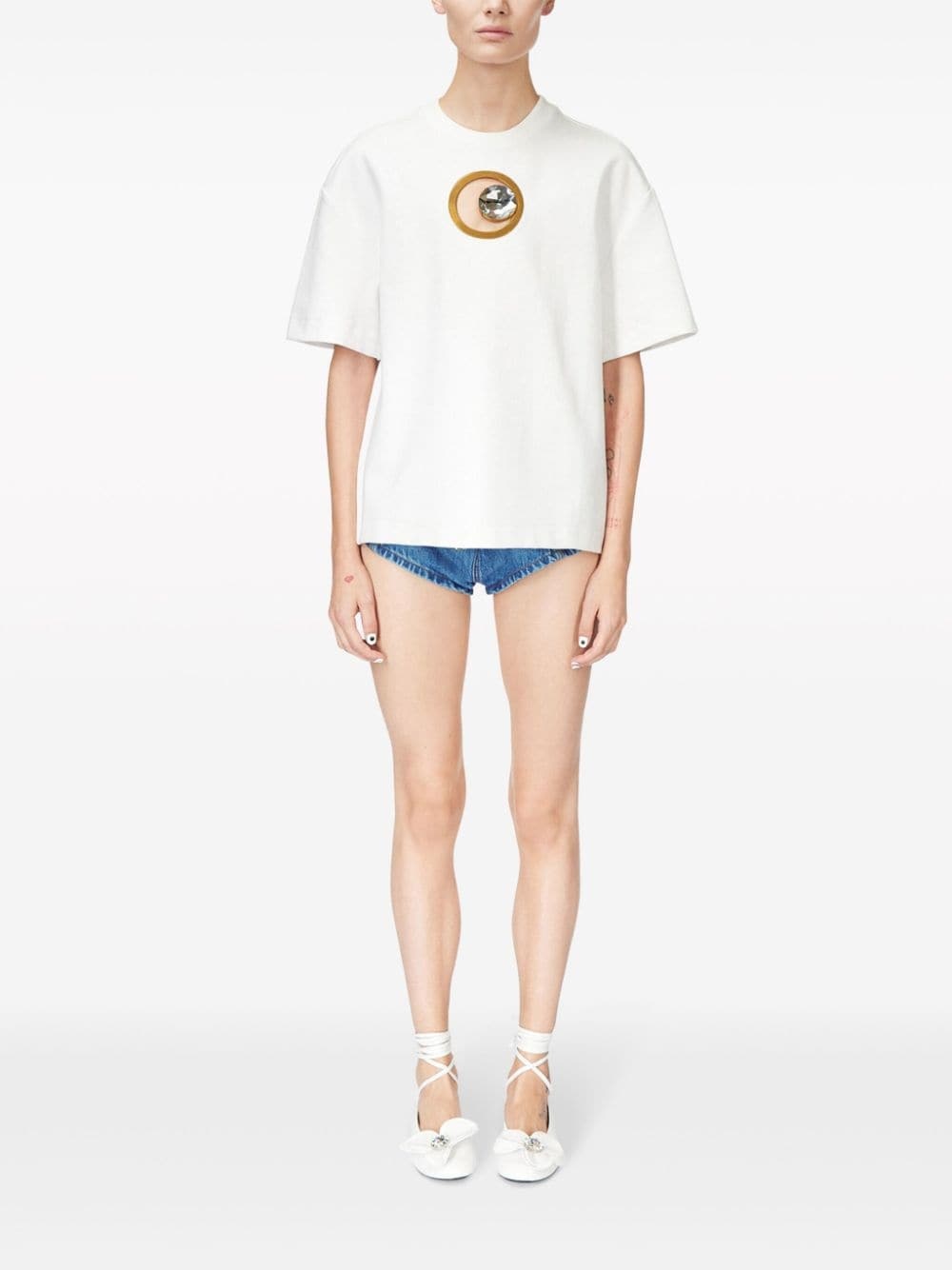 crystal-embellished T-shirt - 2