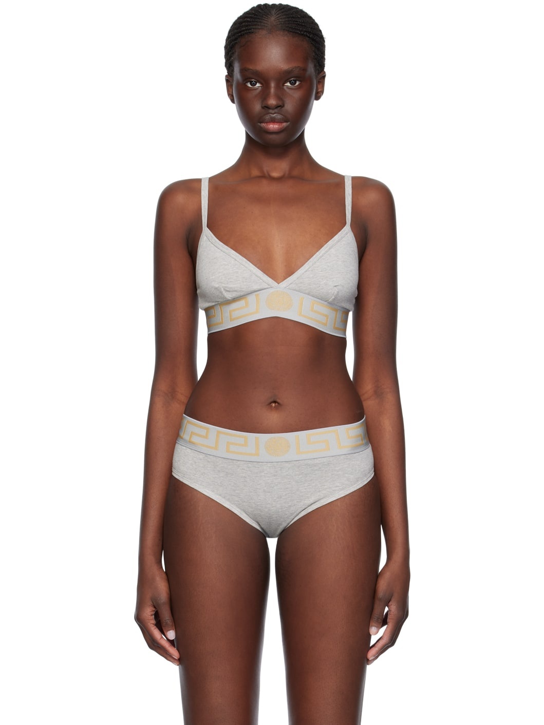 Gray Greca Border Bralette - 1