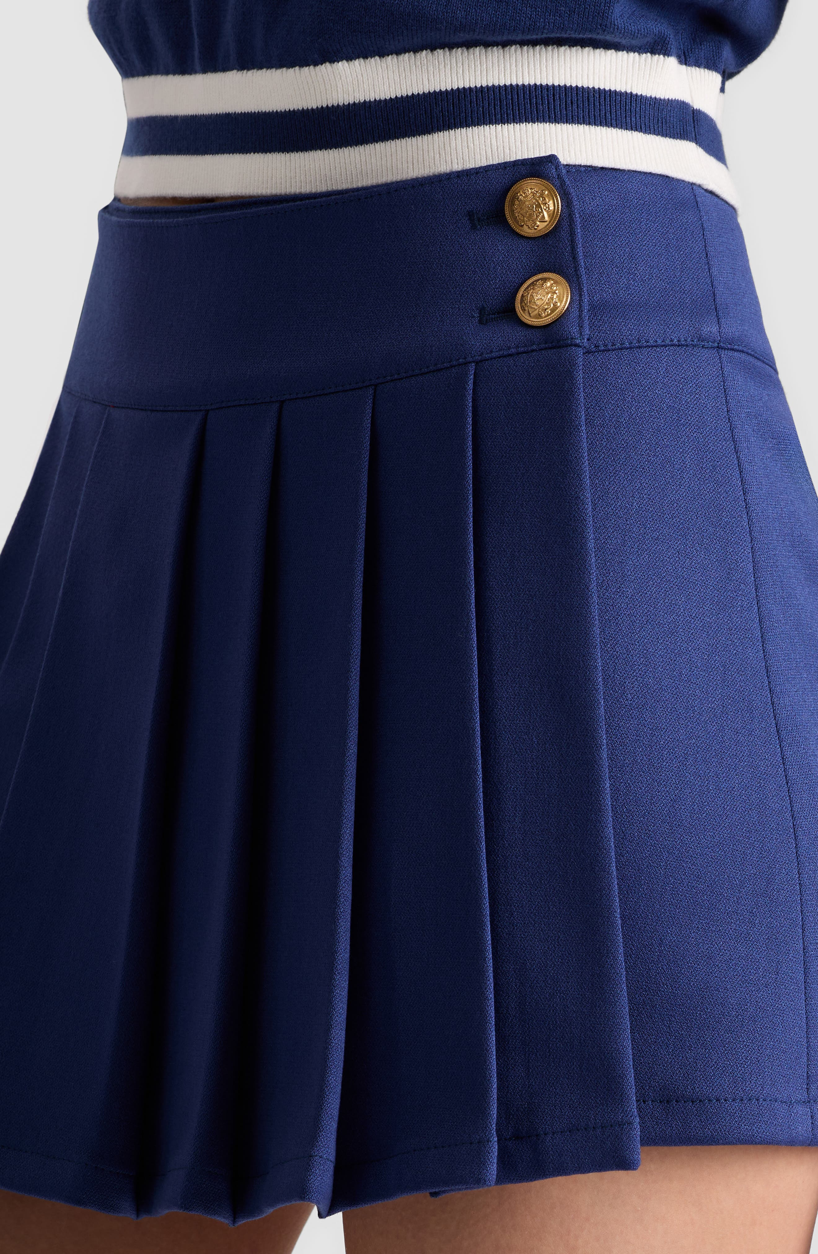 Alice + Olivia Noah Pleated Miniskirt in Indigo at Nordstrom - 4